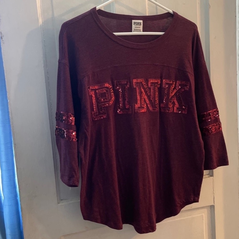 PINK Victoria's Secret Maroon Shirt